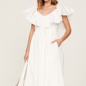 Adam Lippes White Eyelet Ruffle Dress with POCKETS!! ❤️